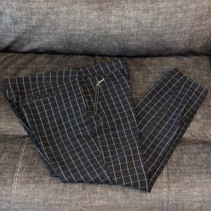 Women Soho Black Windowpane Chinos